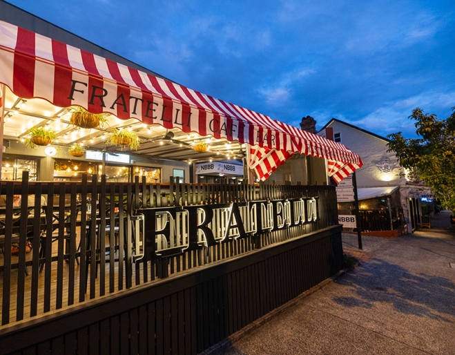 Exterior of Fratelli Restaurant Paddington 