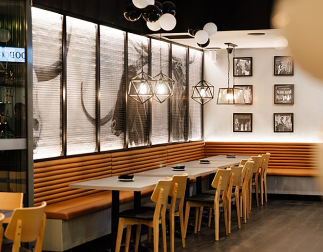 Interior dining area at Restaurant Interior dining room Smokehouse Meat & Co South Bank
