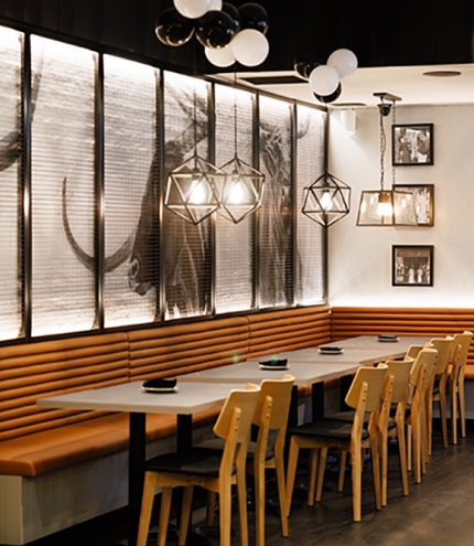 Interior dining area at Restaurant Interior dining room Smokehouse Meat & Co South Bank