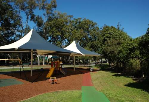 Playground equipment in Bancroft Park Red Hill