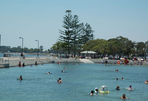 Swimmers in tidal pool Wynnum