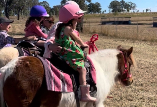 Kids horseriding at Moggill  Sunday Farm Day 