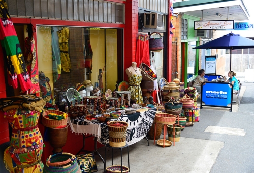 African wwares outside shop in Moorvale lane Moorooka