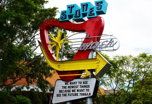 Sign outside the Stones Corner Hotel 