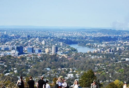 View over Brisbane from Mt Coot-tha Summit 