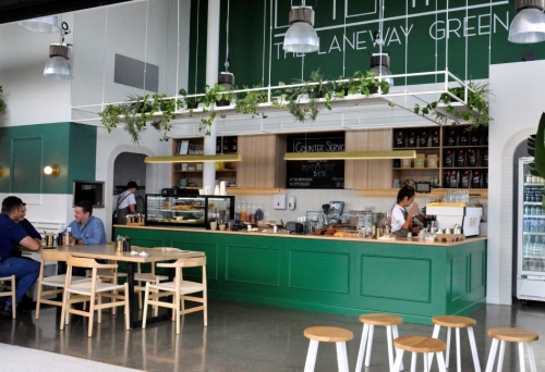 Interior of The Laneway Green, Springwood, cafe 