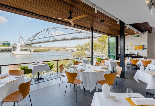 OTTO Ristorante  Dining tables with view on Brisbane River OTTO Ristorante
