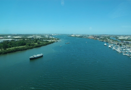 view of Brisbane river from top of Gateway Bridge